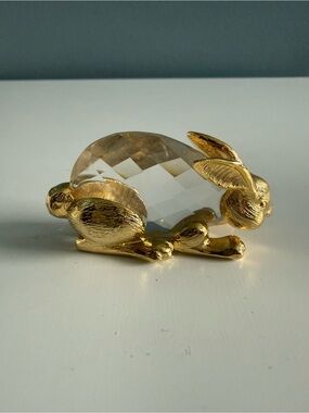 Jonette Jewelry Co. Vintage Mini 1980’s Crystal Bunny Rabbit Figurine